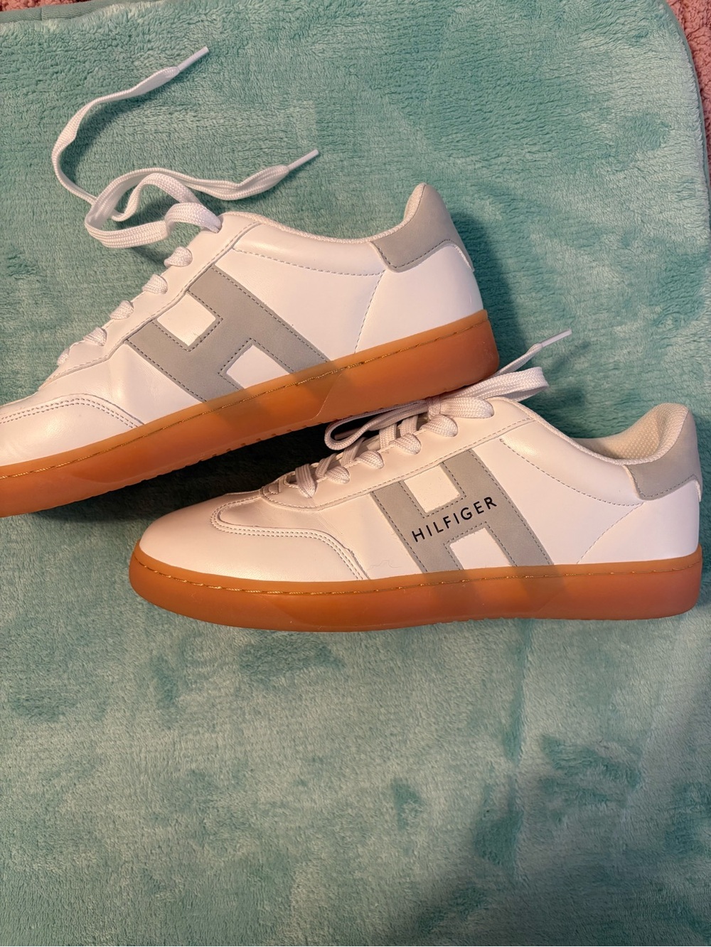Tommy Hilfiger White, Gray & Gum Women’s Low-Top Sneakers